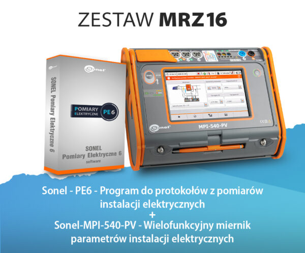 Zestaw MRZ16: MPI-540PV Sonel + PE6 Miernik instalacji elektrycznych i fotowoltaicznych