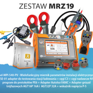 Miernik MRZ19: MPI-540PV P-5+C3+N1+PE6+EVSE-01+LP1+AGT16/32+AUTOISO1000+FOTON do instalacji elektrycznych i fotowoltaicznych